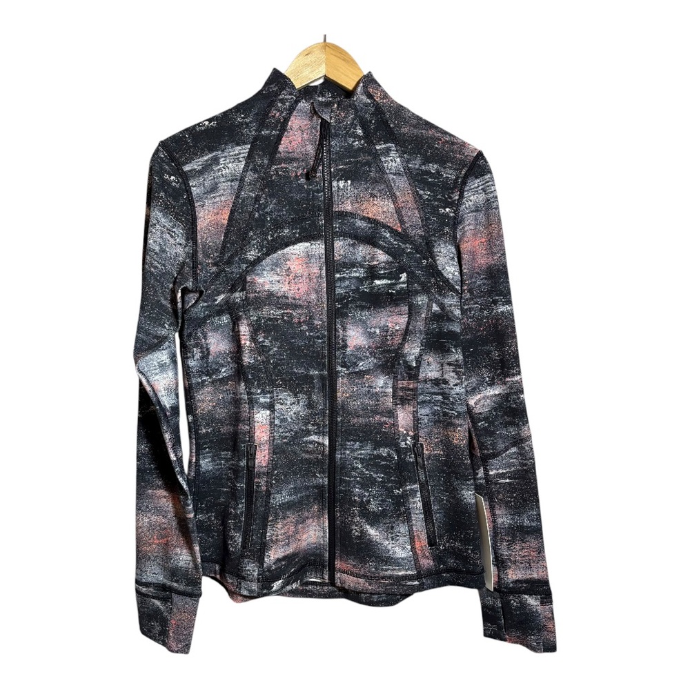 Lululemon Define Jacket Azurite Poppy Coral print